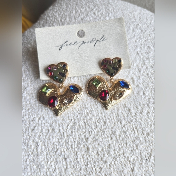 NWT - Free People, My Everything Dangles, Gold Multicolor -NEW! - Picture 3 of 5